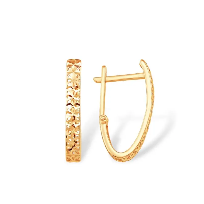 Серьги с английским замком из красного золота