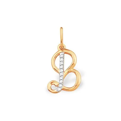 Подвеска буква из красного золота