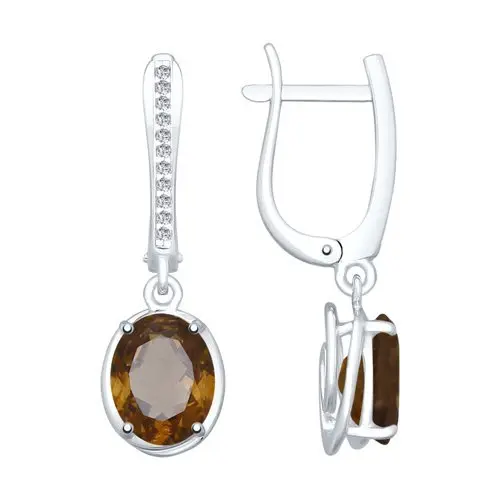 Серьги подвесные из серебра