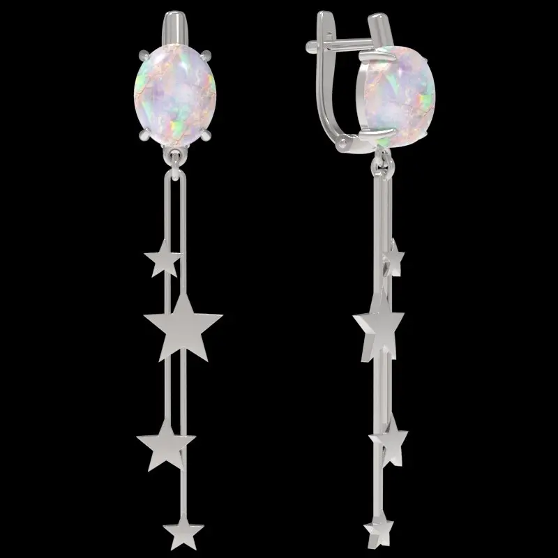 Серьги подвесные из серебра