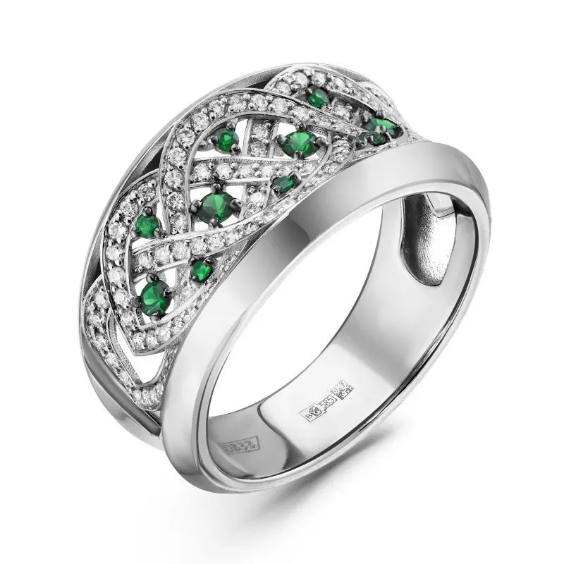 Кольцо декоративное из белого золота