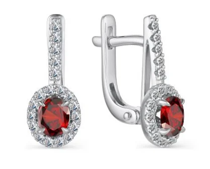 Серьги с английским замком из серебра