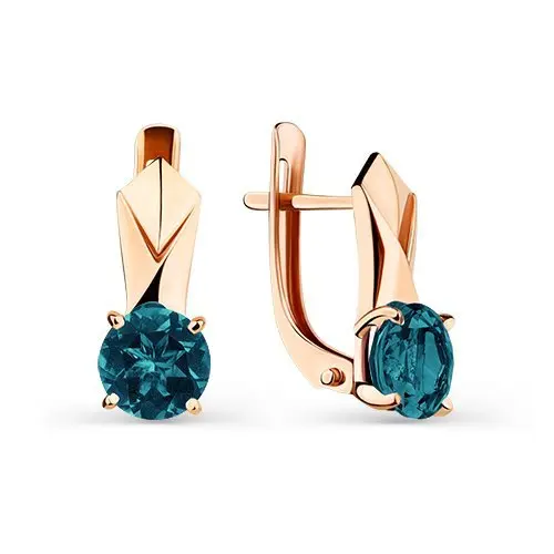 Серьги с английским замком из красного золота