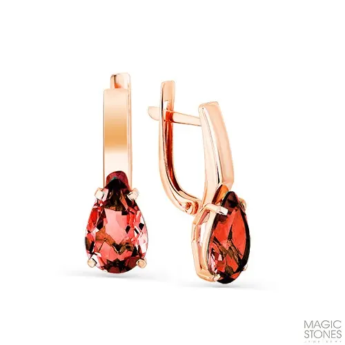 Серьги с английским замком из красного золота