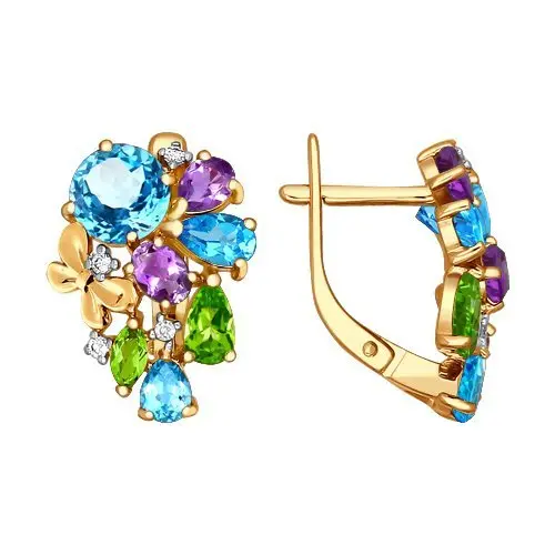 Серьги с английским замком из красного золота