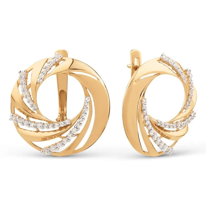 Серьги с английским замком из красного золота