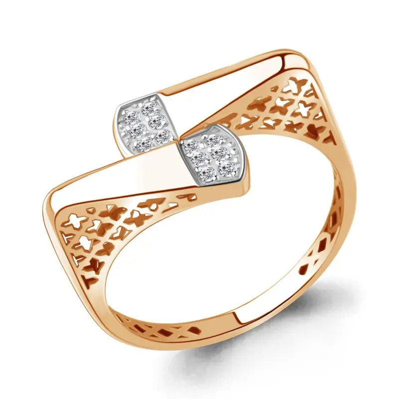 Кольцо декоративное из комбинированного золота