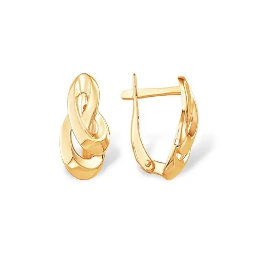 Серьги с английским замком из красного золота