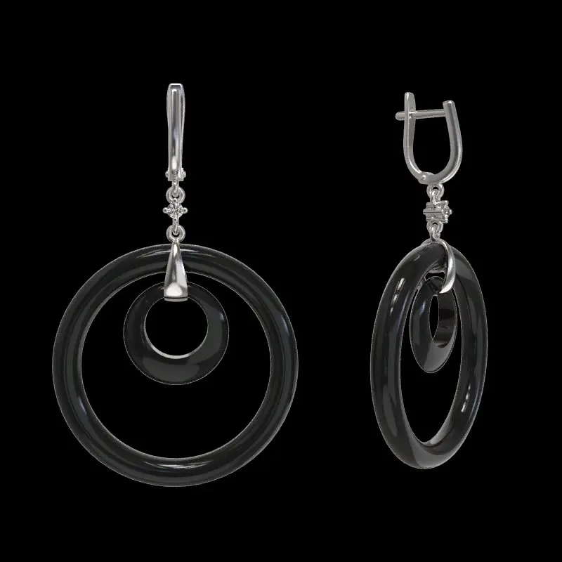 Серьги подвесные из серебра