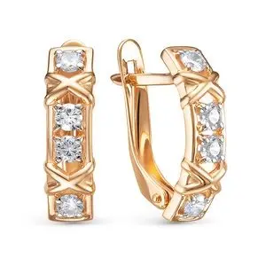 Серьги с английским замком из красного золота