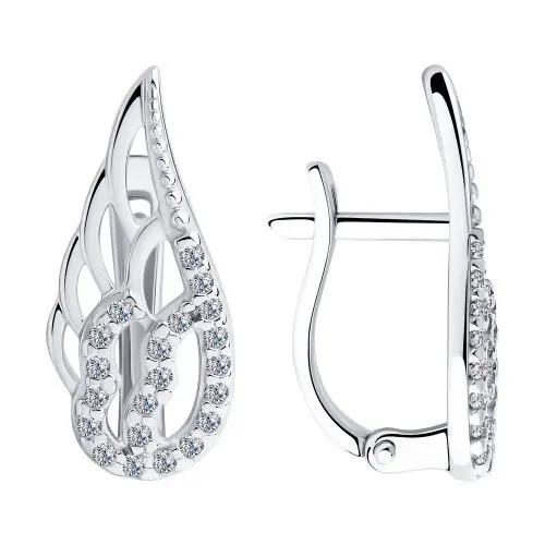 Серьги с английским замком из серебра