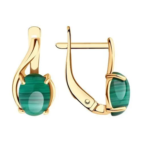 Серьги с английским замком из красного золота