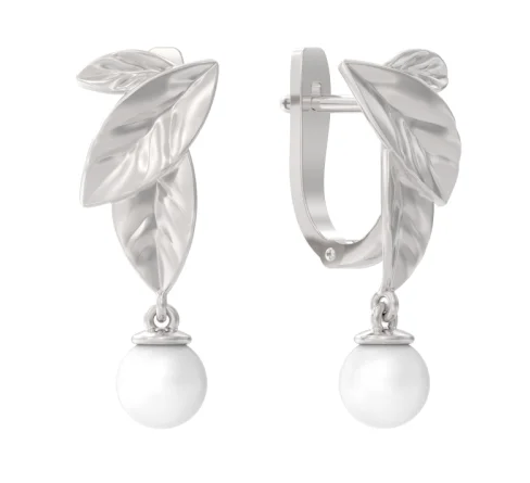 Серьги подвесные из серебра