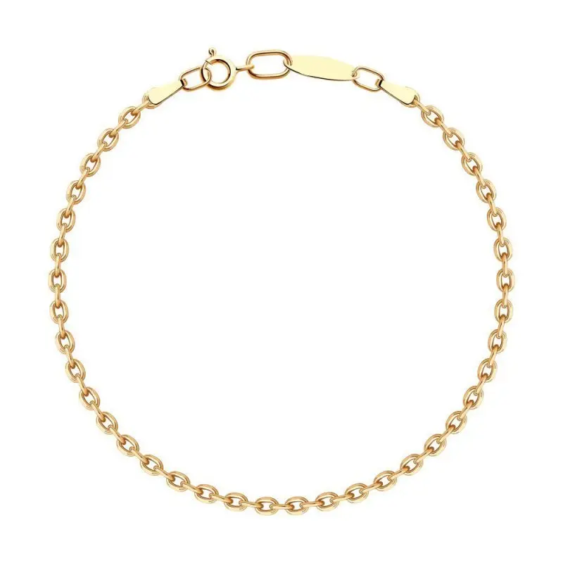 Браслет цепочный из красного золота