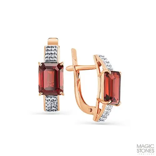 Серьги с английским замком из красного золота