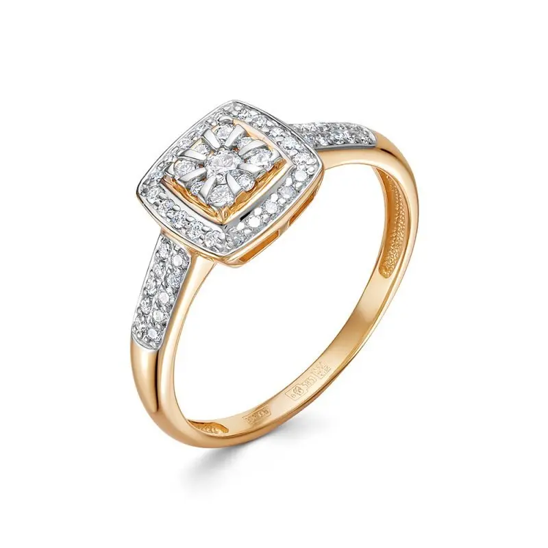 Кольцо декоративное из комбинированного золота