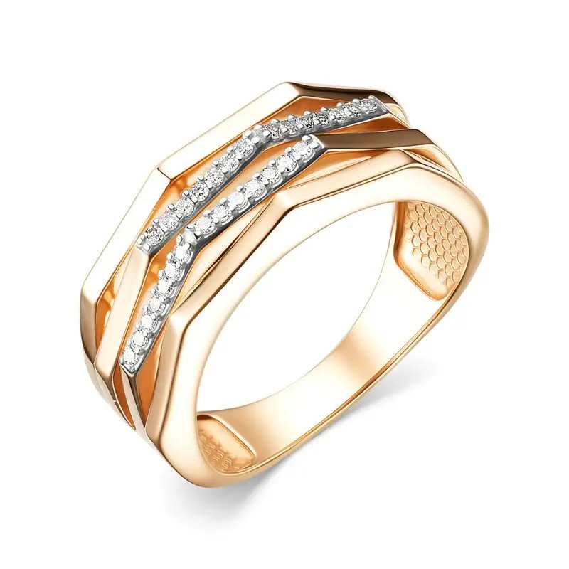 Кольцо декоративное из комбинированного золота