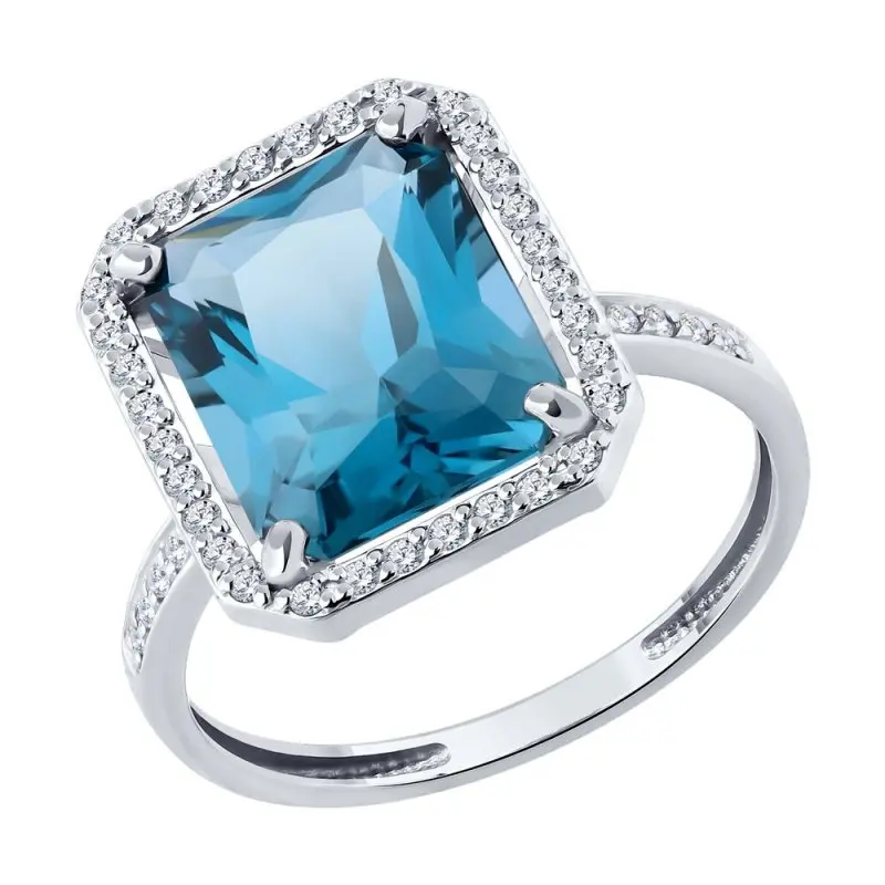 Кольцо декоративное из белого золота