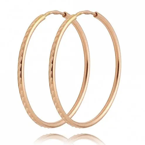 Серьги конго из красного золота без вставок