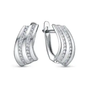 Серьги с английским замком из серебра