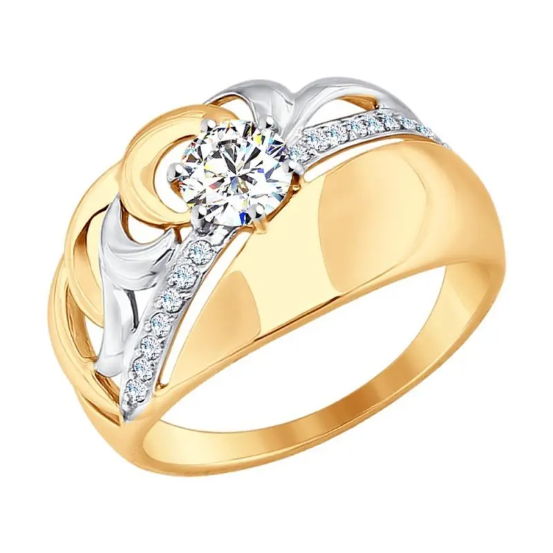 Кольцо декоративное из комбинированного золота