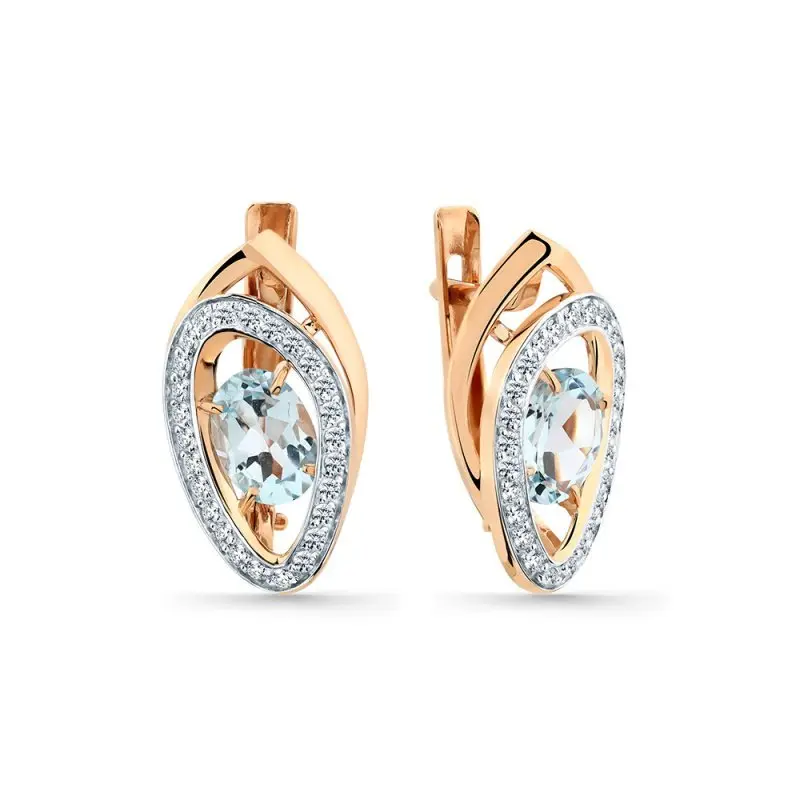 Серьги с английским замком из красного золота