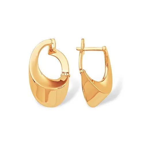 Серьги с английским замком из красного золота