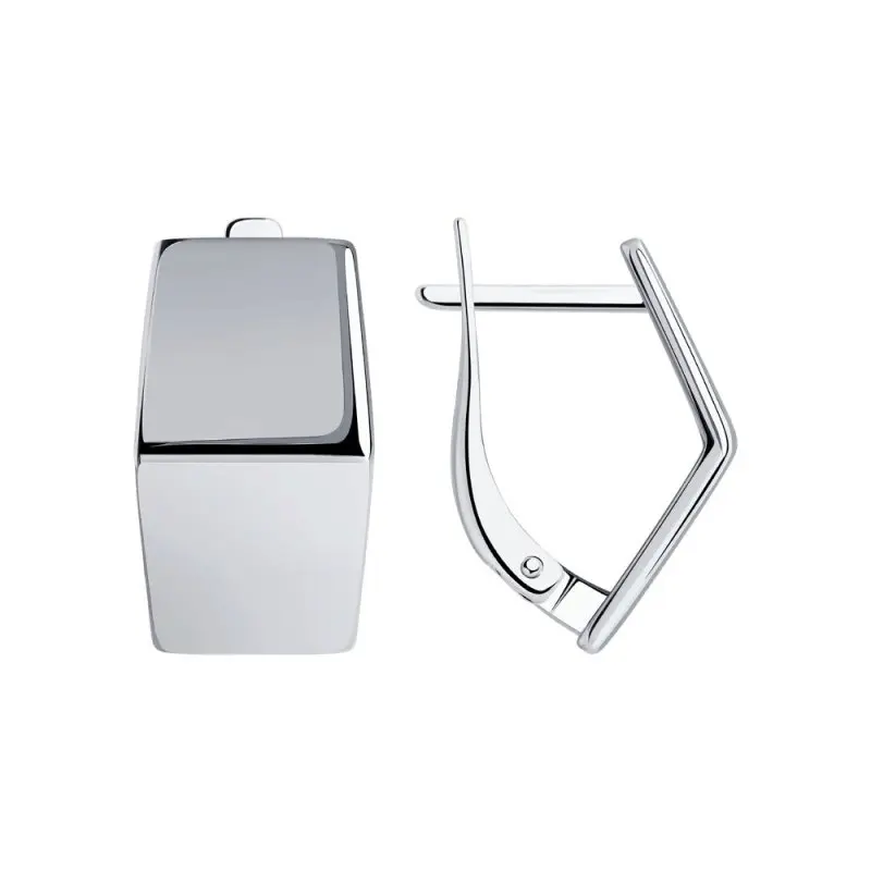 Серьги с английским замком из серебра