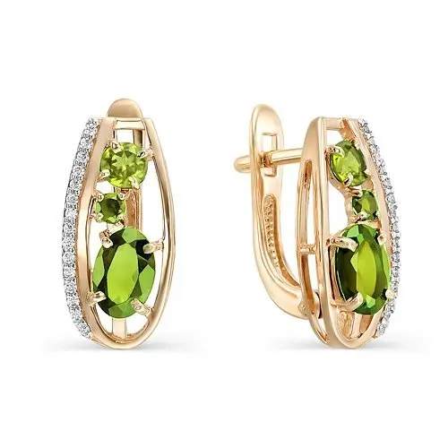 Серьги с английским замком из красного золота