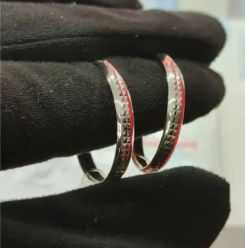 Серьги конго из белого золота без вставок