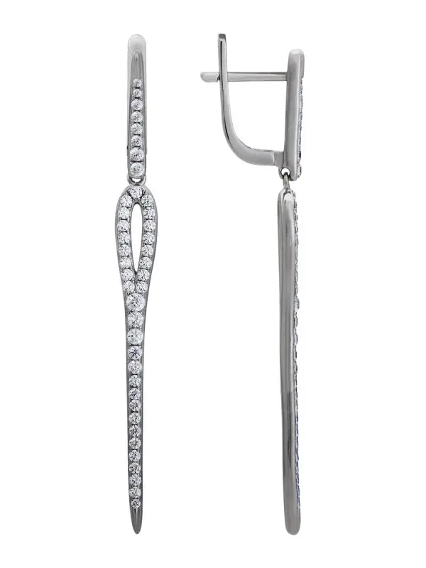 Серьги подвесные из серебра