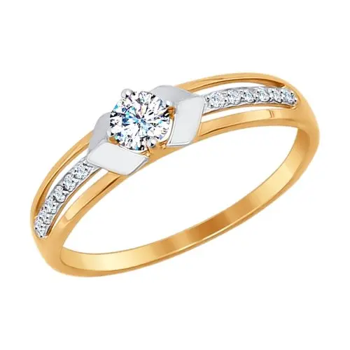 Кольцо декоративное из комбинированного золота