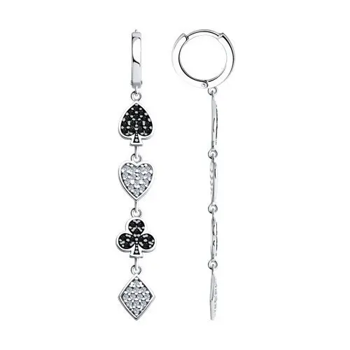 Серьги подвесные из серебра