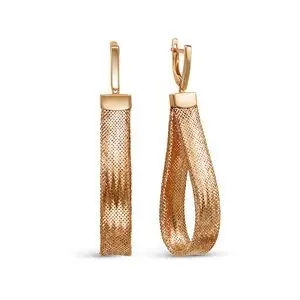 Серьги подвесные из красного золота