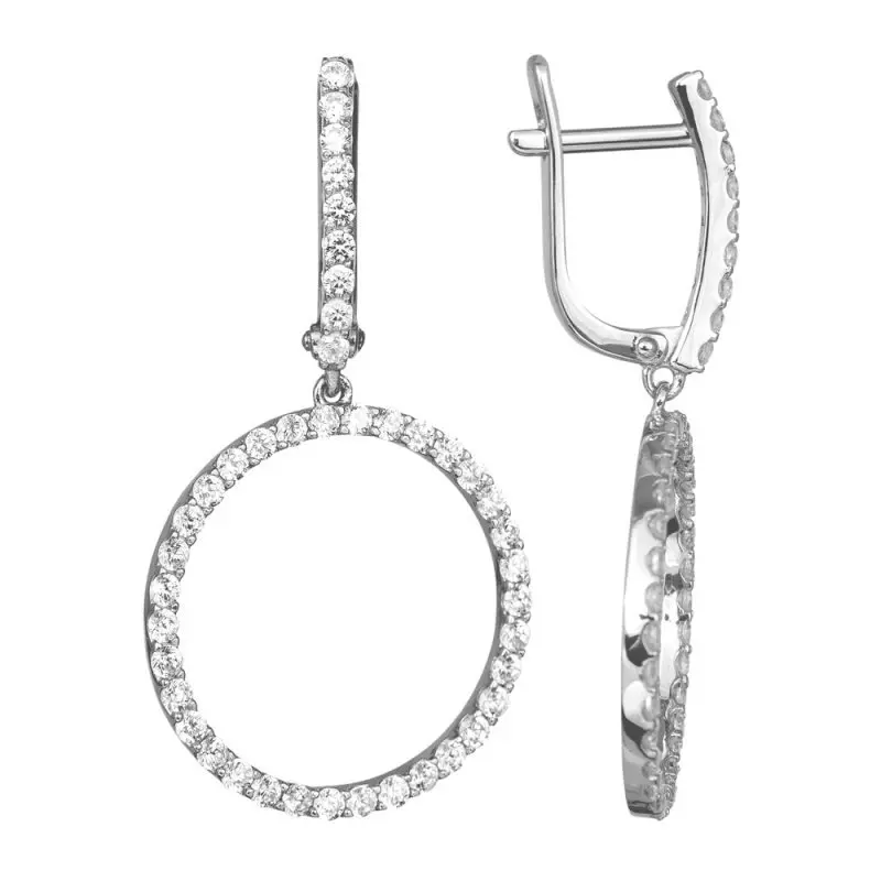 Серьги подвесные из серебра