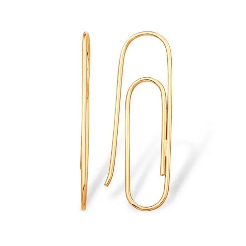 Серьги петельки из красного золота