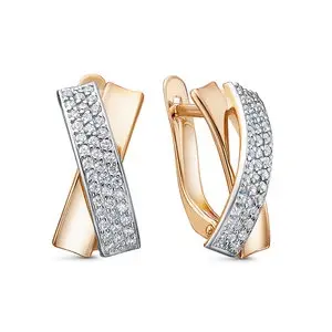 Серьги с английским замком из красного золота