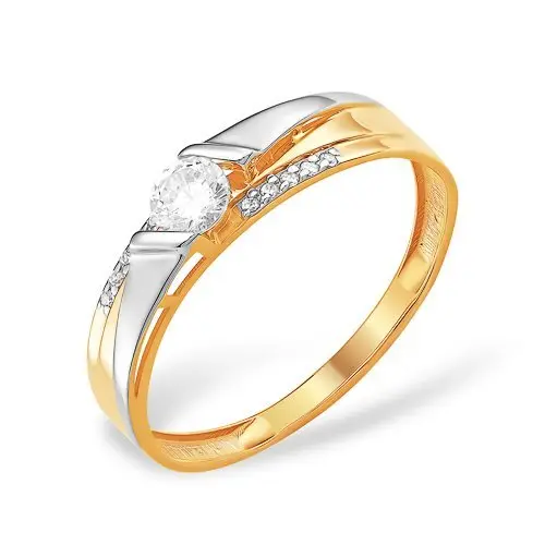 Кольцо декоративное из комбинированного золота