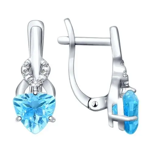 Серьги с английским замком из серебра
