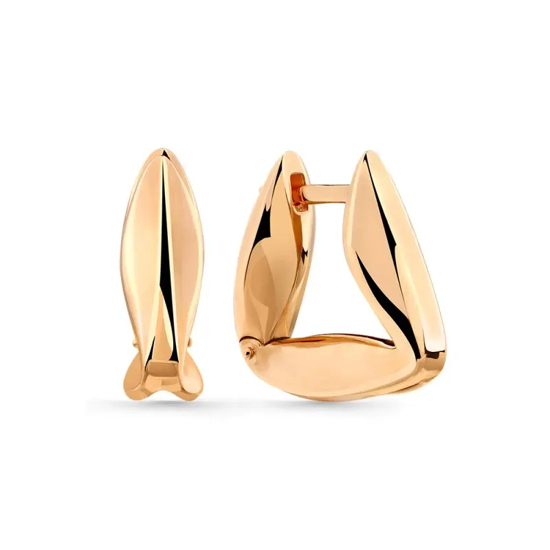 Серьги с английским замком из красного золота