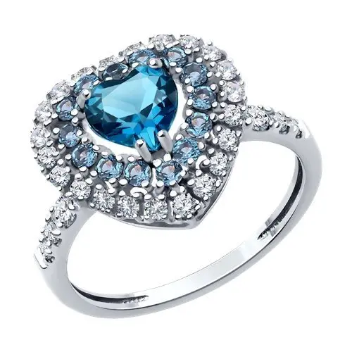 Кольцо декоративное из белого золота