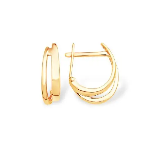 Серьги с английским замком из красного золота