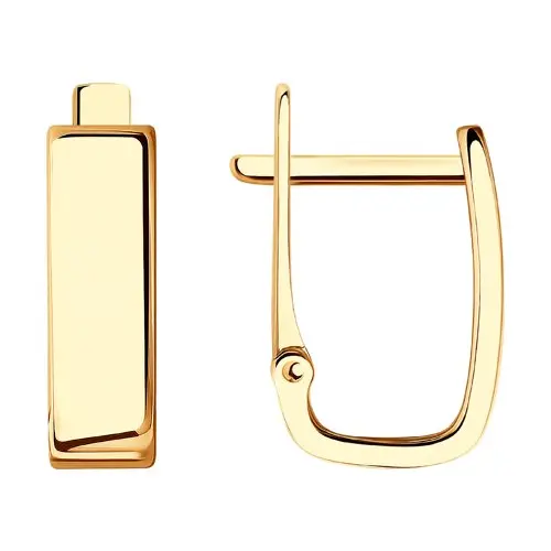 Серьги с английским замком из красного золота