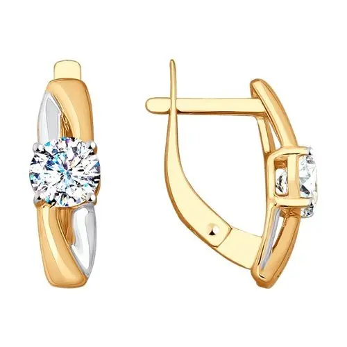 Серьги с английским замком из красного золота