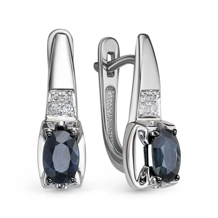 Серьги с английским замком из белого золота