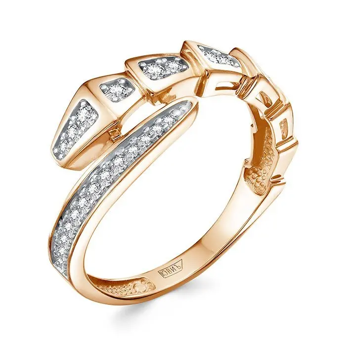 Кольцо декоративное из красного золота