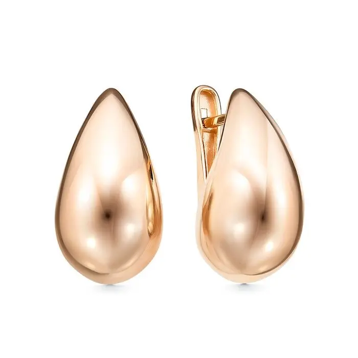 Серьги с английским замком из красного золота