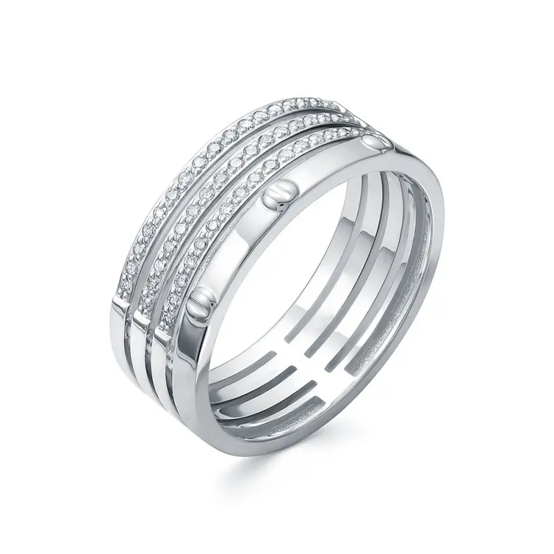 Кольцо декоративное из белого золота