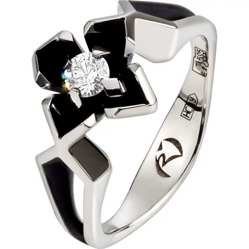 Кольцо декоративное из белого золота