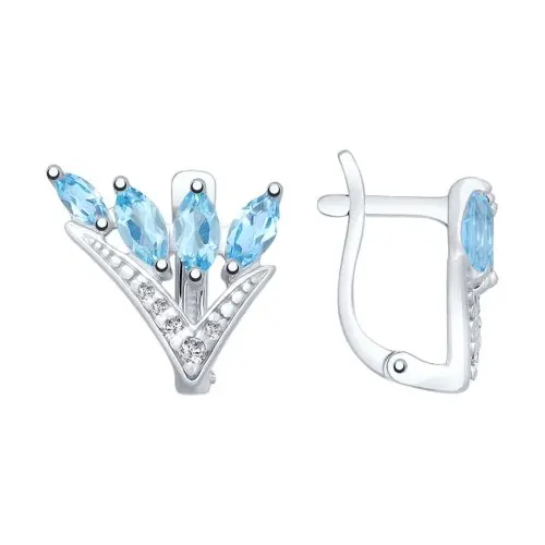 Серьги с английским замком из серебра